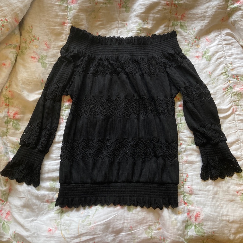 anthropologie deletta lace off shoulder top